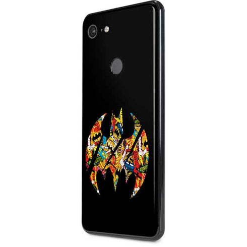 DC Comics Batman Silhouette Logo Vintage Pattern Google Pixel 3 XL Skin